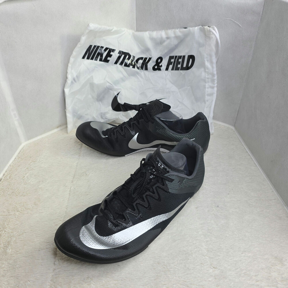 Nike Zoom Sz14 NWT Rival Sprint Track Spikes Black n Silver shoes. Unisex Flaw!*